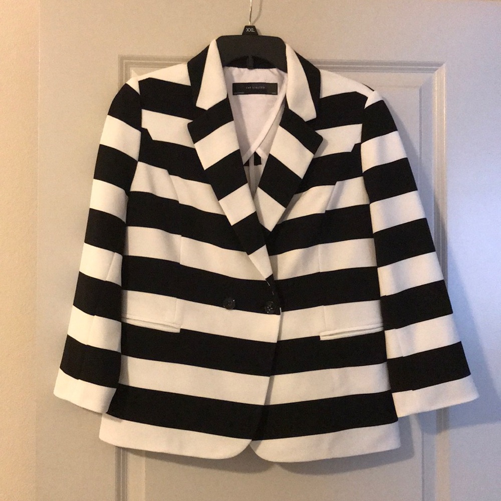 Striped Black & White Women's Blazer